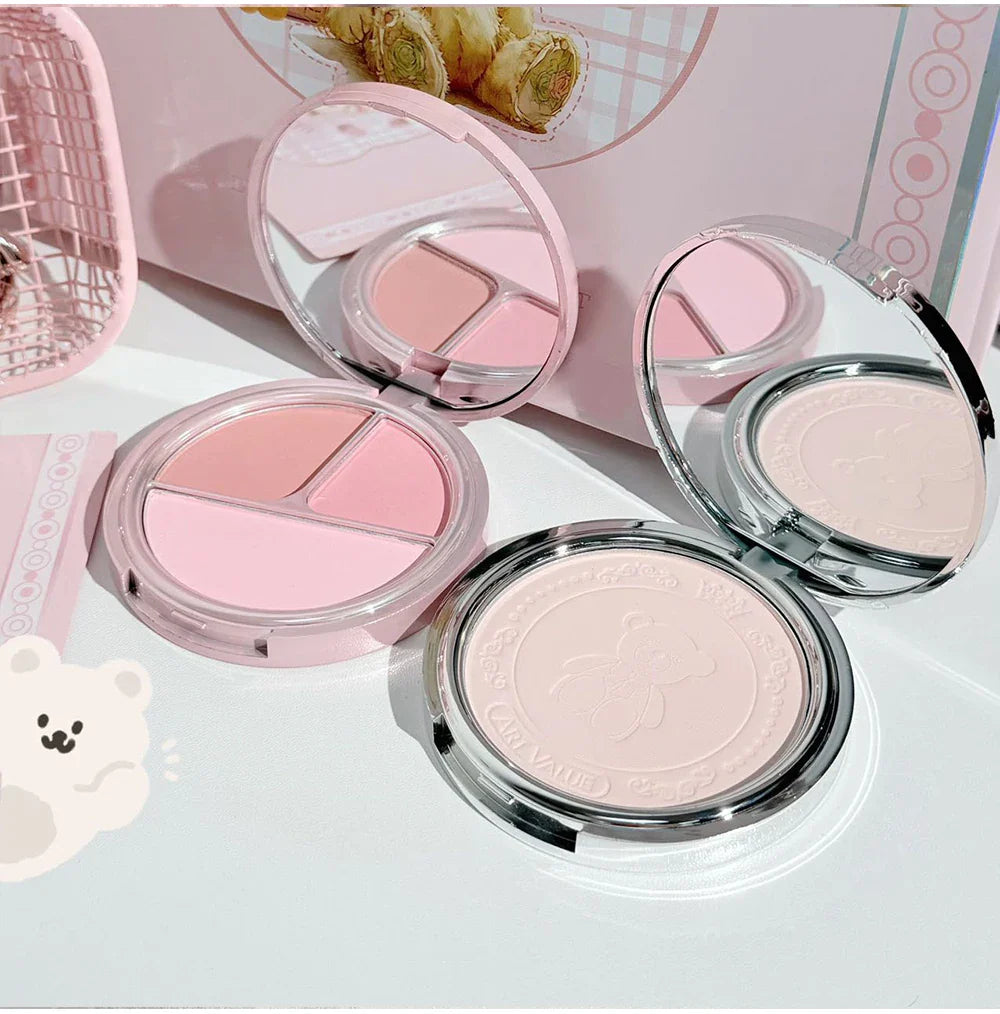 ART VALUE Coffrets de maquillage 7 pièces comprenant 3 couleurs de rouge à lèvres mat, 1 poudre pressée, 1 fard à joues, 1 palette de fards à paupières, 1 collier, coffrets de maquillage beauté