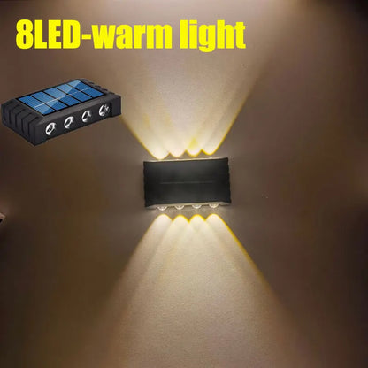 4/6/8/10LED s lampe murale solaire cour rue décor lumière extérieure étanche haut et bas éclairage lumineux jardin paysage lampe