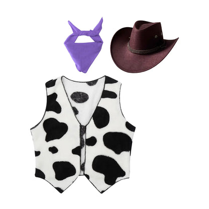 Costumes de Cowboy Western pour Enfants, Tenue de Cowboy pour Bol et Garçons, Chaps Pantalon avec Glaand Bandana Chapeau, Cowgirls fur s Up, ixd'Halloween