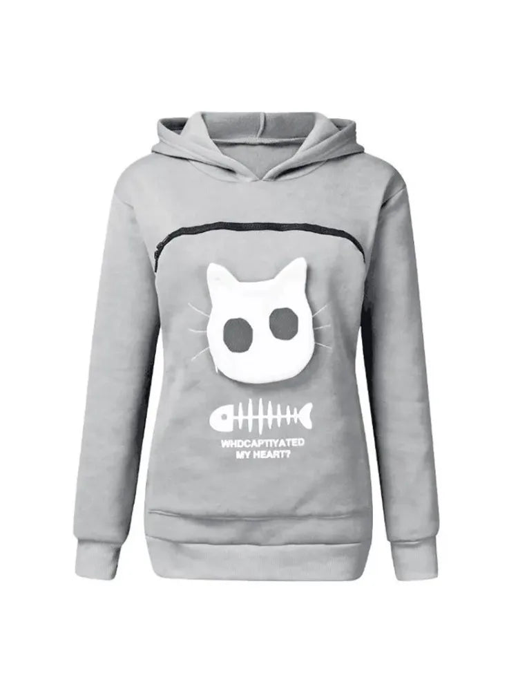 3XL Cat Lovers Hooded Sweatshirt Kangaroo Dog Pet Paw Dropshipping Pullovers Cuddle Pouch  Fish  Pocket Hoodie Tops