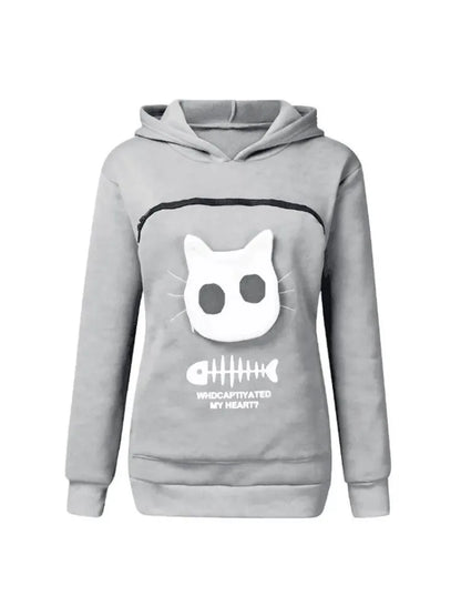 3XL Cat Lovers Hooded Sweatshirt Kangaroo Dog Pet Paw Dropshipping Pullovers Cuddle Pouch  Fish  Pocket Hoodie Tops