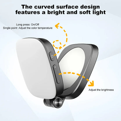 Magnetic Phone Selfie Light Mobile Phone Fill Light with Mirror Folding LED Phone Fill Light Rechargeable for Makeup Photography