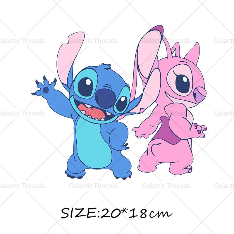 Stitch Lilo Iron on Decals Heat Press Patches Thermal Transfer Stickers for Clothes DIY Ironing Prints