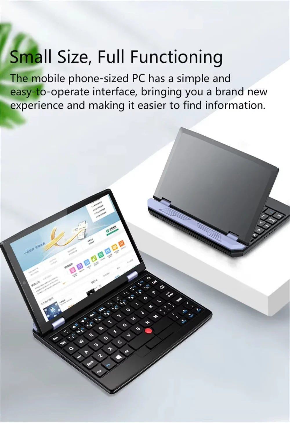 7 Inch Mini Laptop 16G 1TB N95 Notebook IPS Touch Screen Portable Netbook Win 11 Pro Mini PC Micro Computer Bluetooth 4.2