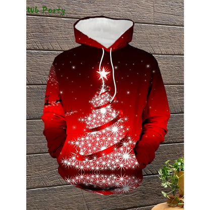 Pull à capuche de Noël 2025 pour homme, mode, imprimé 3D, sweat-shirt drôle Père Noël, graphique Harajuku, chemisier, vêtements pour homme