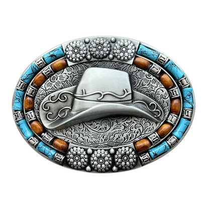 Chapeau de cowboy avec boucle de ceinture, style occidental