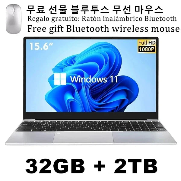 CARBAYTA 15.6" Laptop Computer Intel Celeron N5095 Notebook PC 16 32G Ram 128GB-2TB SSD Office Study PC Windows 11 1080P Laptops