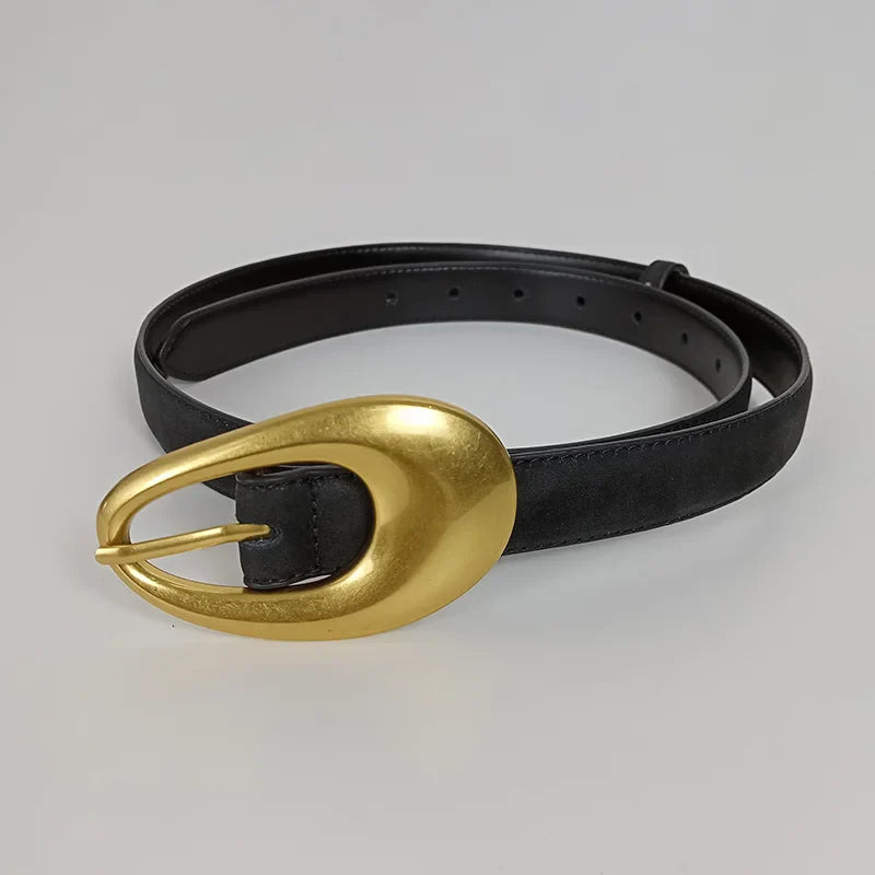 Ceinture en cuir véritable doré pour femme, ceinture de cow-girl occidentale, haute qualité, élégante, mode féminine, affaires, cerf, E27
