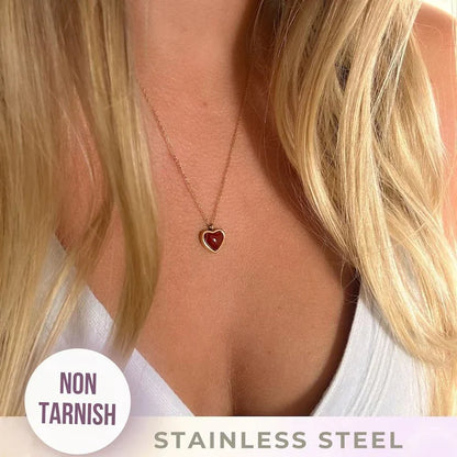 Boucles d'oreilles collier cornaline, collier en cristal coeur breloque en acier inoxydable cadeau de noël saint valentin pour sa femme petite amie