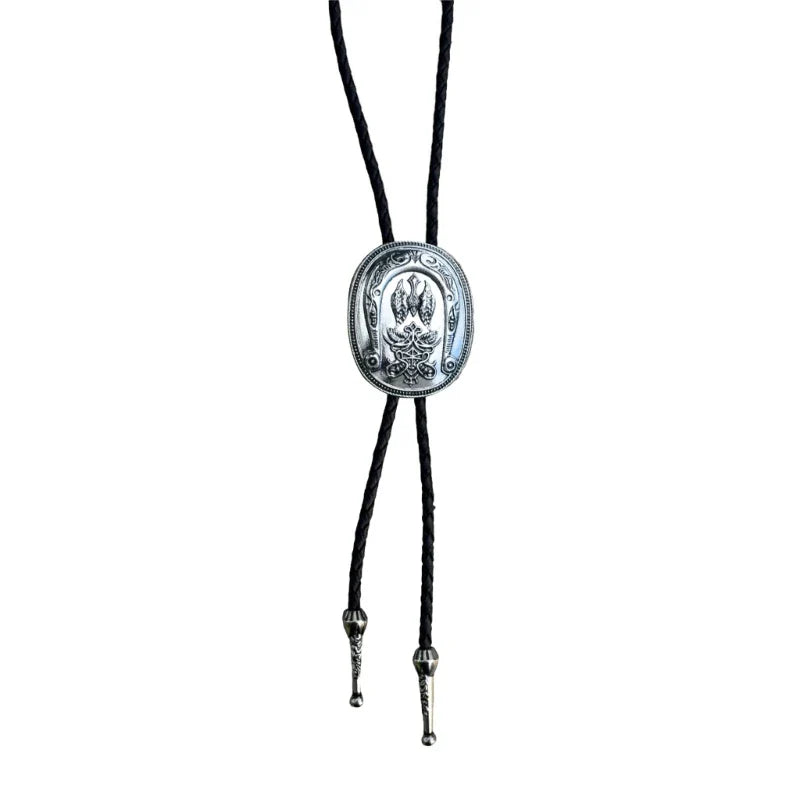 Collier occidental F42F, pendentif Rose sculpté, cravate Bolo pour adolescente, chemise, pull, décors