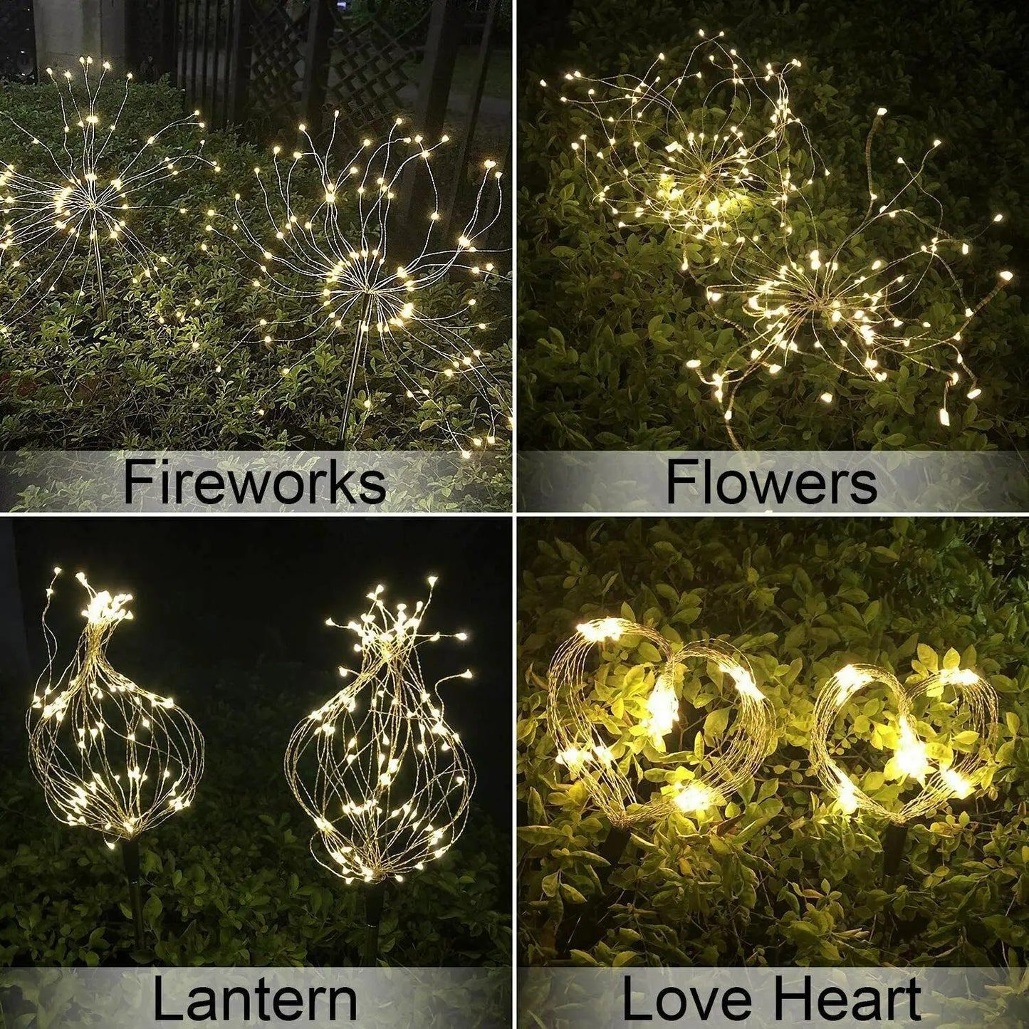 LED Solar Fireworks Lights Garden Decoration Fairy Lights Waterproof Outdoor Dandelion Lawn Lamp for Garden Landscape Lawn Decor