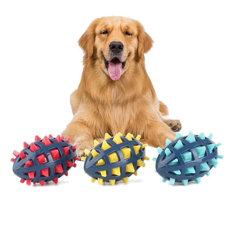 Rugby en caoutchouc pour chien, épines souples, meulage des dents, résistance aux morsures, compression, vocalisation accompagnant les chiens de grande et moyenne taille