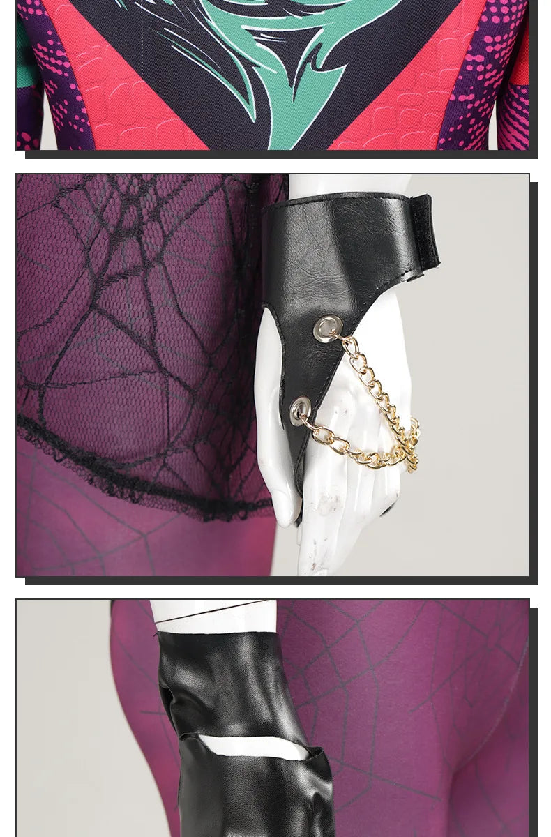 Movies Descendants 3 Evie Mal Cosplay Costume Mal Uniform Coat Vest Pants Gloves Women Adult Outfits Halloween Carnival Party
