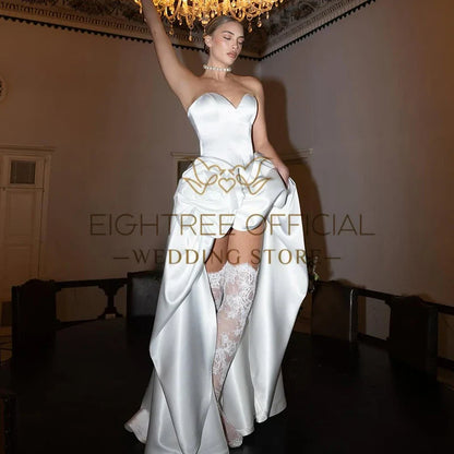 Eightree Robes de mariée modernes 2025, robes de mariée ligne A, robes de mariée bustier cœur asymétriques, robes glamour Vestidos De Novia personnalisées
