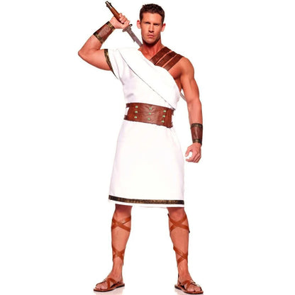 Halloween Homme Toge grecque antique Rome Guerrier spartiate Costume de cosplay Mythologie Dieu Déguisement