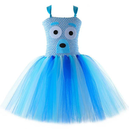 Costume Bingo Bluey pour filles, robe tutu chien de berger de dessin animé, costumes d'animaux chien chiot pour enfants, tout-petits, fête d'Halloween