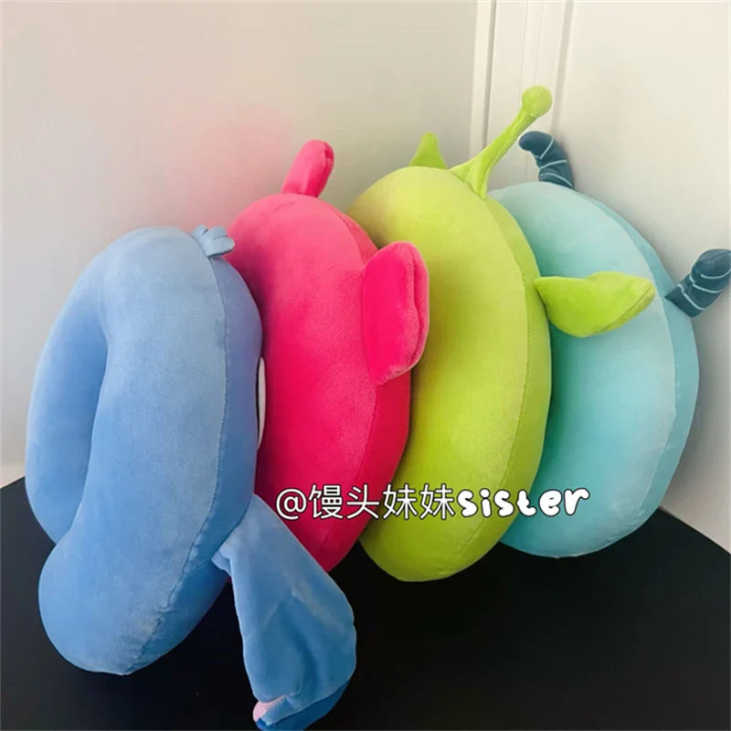 Cartoon Stitch U-shaped Neck Pillow Kawaii Stuffed Anime Comfortable Alien Sullivan Nap Pillow Airplane Travel Pillow Xmas Gifts
