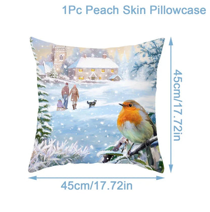 Housse de coussin de noël, père noël, décor de joyeux noël pour la maison, ornements de noël 2025, cadeaux de noël, nouvel an 2026