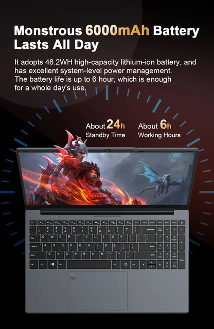 Ninkear N15 Air Laptop 15,6" IPS 1080P IPS Intel N95 3.4Ghz 16GB RAM 512GB SSD General Use Productivity Windows 11 pro Notebook