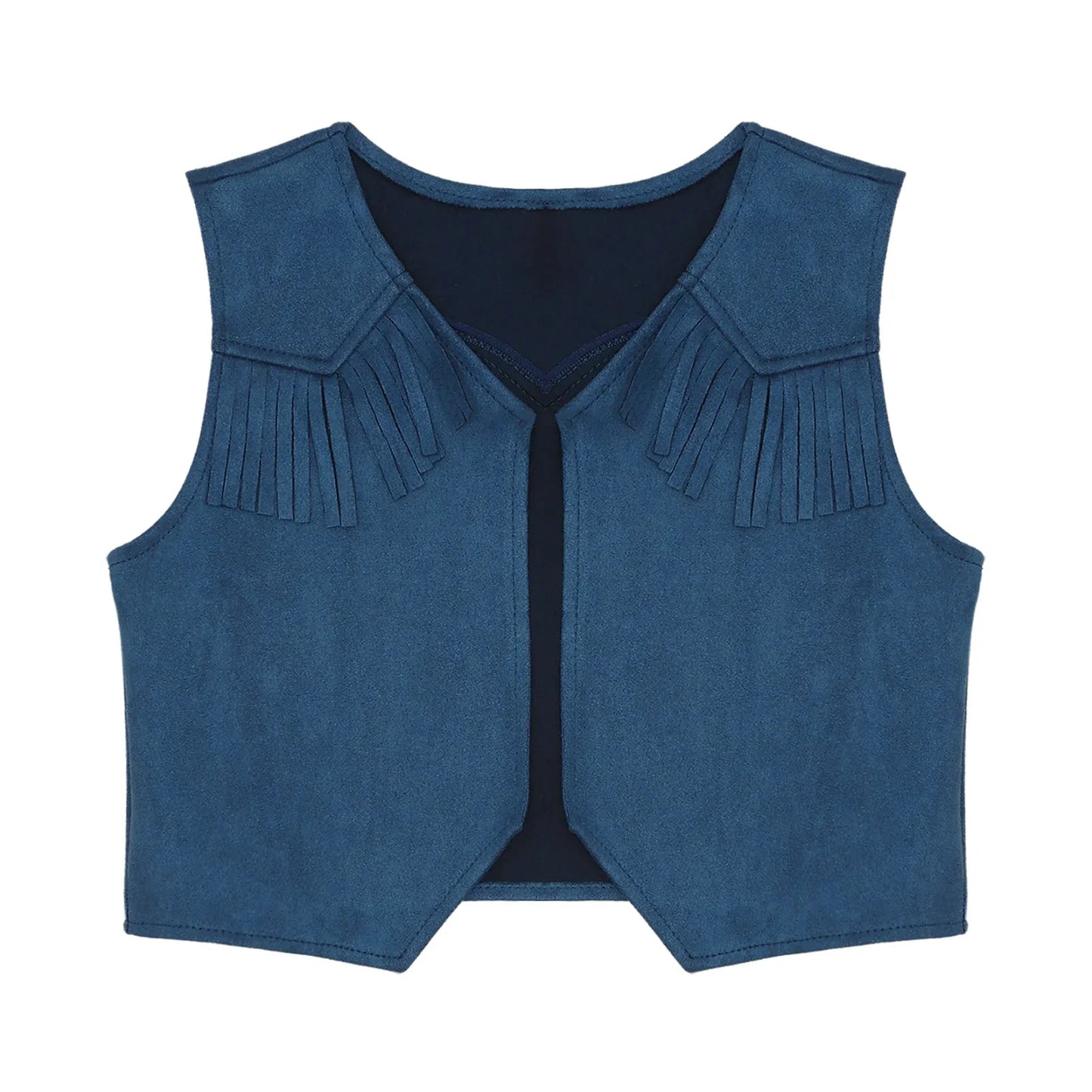Gilet en Daim avec Franges de Cowboy et Cowgirl pour Garçons Filles avec Bandana Chapeau Costumes de Cosplay pour Halloween Carnaval Fête