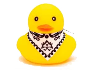 Car Rubber Duck Ornament Cool Car Accessories Duck Car Dashboard Decoration Cowboy Hat Duck with Weapon Necklace, AK47 M416