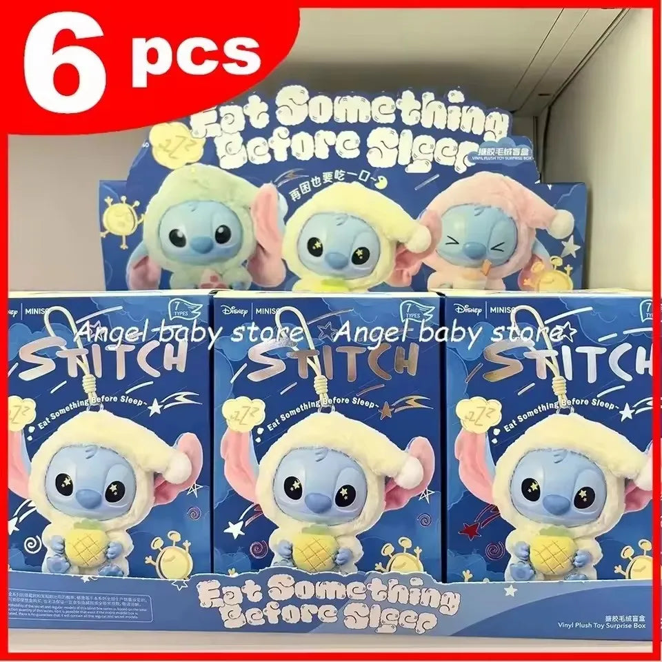 2025 New Stitch Eat Some Thing Before Sleep Series Vinyl Blind Box Bag Pendant Cute Plush Doll Mystery Box Toy Surprise Gifts