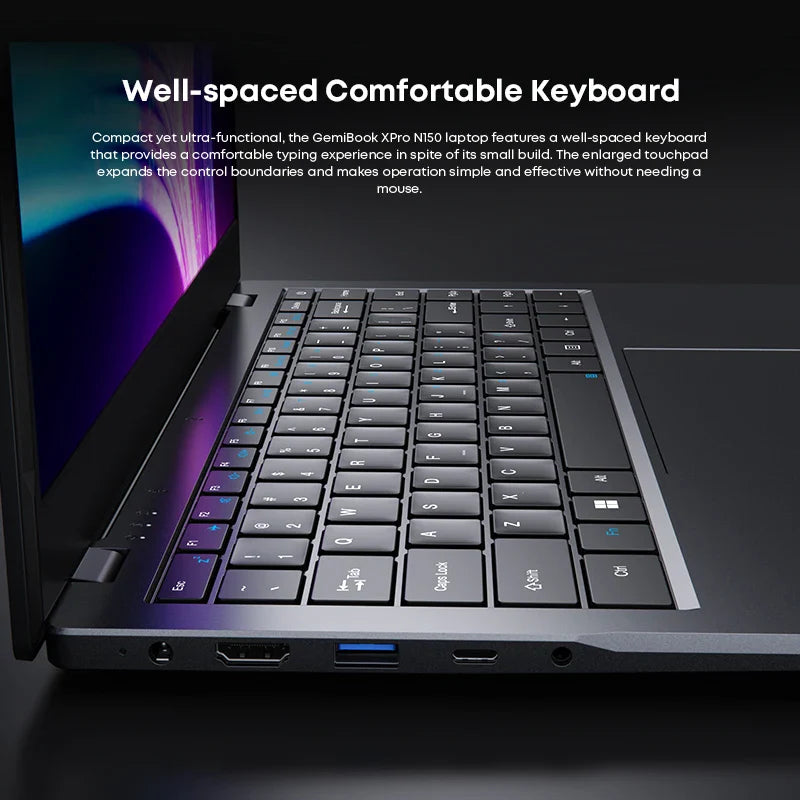 CHUWI GemiBook XPro 14.1 Inch Laptop Intel 12th N150 16GB DDR5 512GB SSD Windows 11 1920*1080 16:9 Screen WiFi 6 BT5.2 38Wh