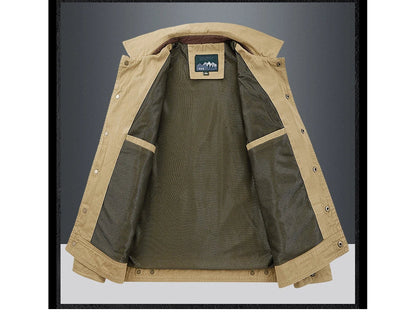 Spring Autumn Men's Cotton Jackets Trendy Men's Fashion Outerwear Windbreaker Coats Men Turn-Down Collar Tactical Jackets 5XL
