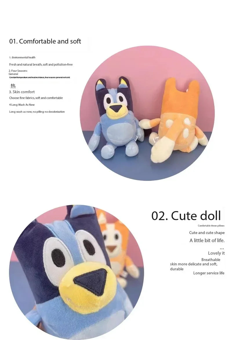 Family Stuffed Animals 17/28cm – Cartoon Dogs, Soft Plush Toys, Great for Birthdays and Christmas Gifts