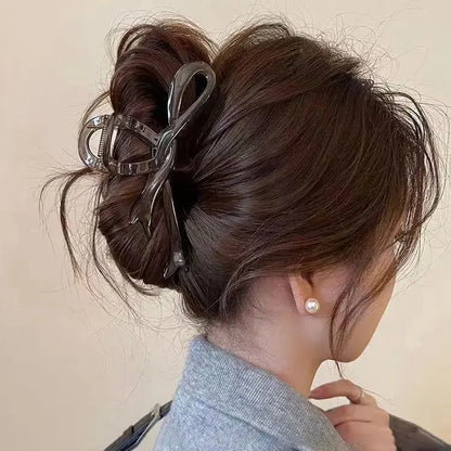 Pinces à cheveux crabe en ruban acrylique de 13 cm, nœud, pinces à cheveux brillantes, accessoires de coiffure, épingles à cheveux, queue de cheval de requin pour femmes