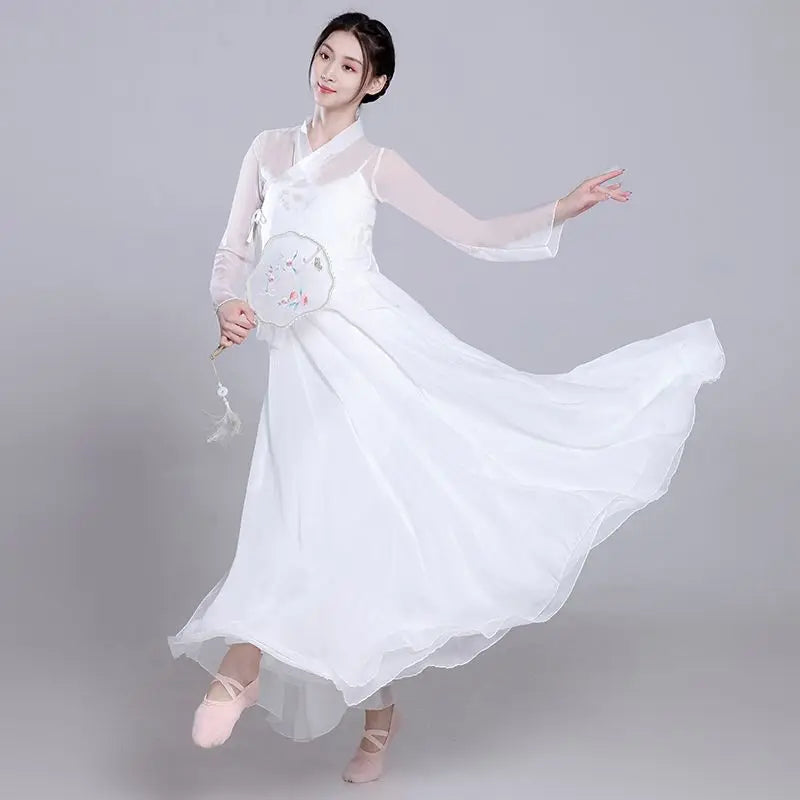 Ele Classical Dance Costume White Gauzy Skirt Super Fairy T Performance Suit Fene Dra Design Beautiful Mythology