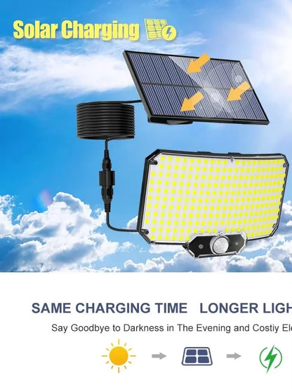 Lampes solaires 234LED lumières de sécurité solaires capteur de mouvement de jardin extérieur 3 Modes étanche Split solaire lumières murales d'inondation Garage