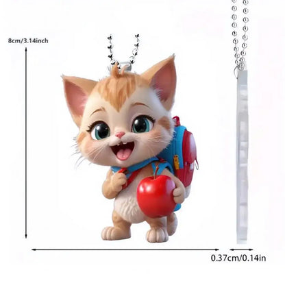 Acrylic Cat Charm for Car Realistic Cat Pendant Car Ornament Hanging Decor for Car Lovers Acrylic Charm Party Festival Gift