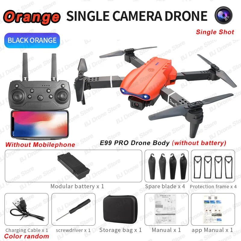 Drone RC E99Pro 4K avec caméra HD grand angle 2024 P, hélicoptère pliable, WIFI FPV, jouet cadeau recommandé, 1080