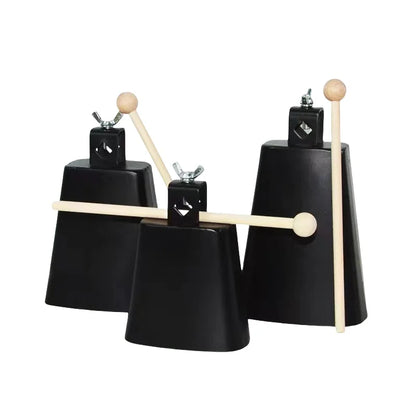 Cloche de vache de 4/5/6/7/8 pouces avec maillets en bois, cloche de Jazz en métal et acier, cloches de bétail, pièces et accessoires d'instruments de Percussion