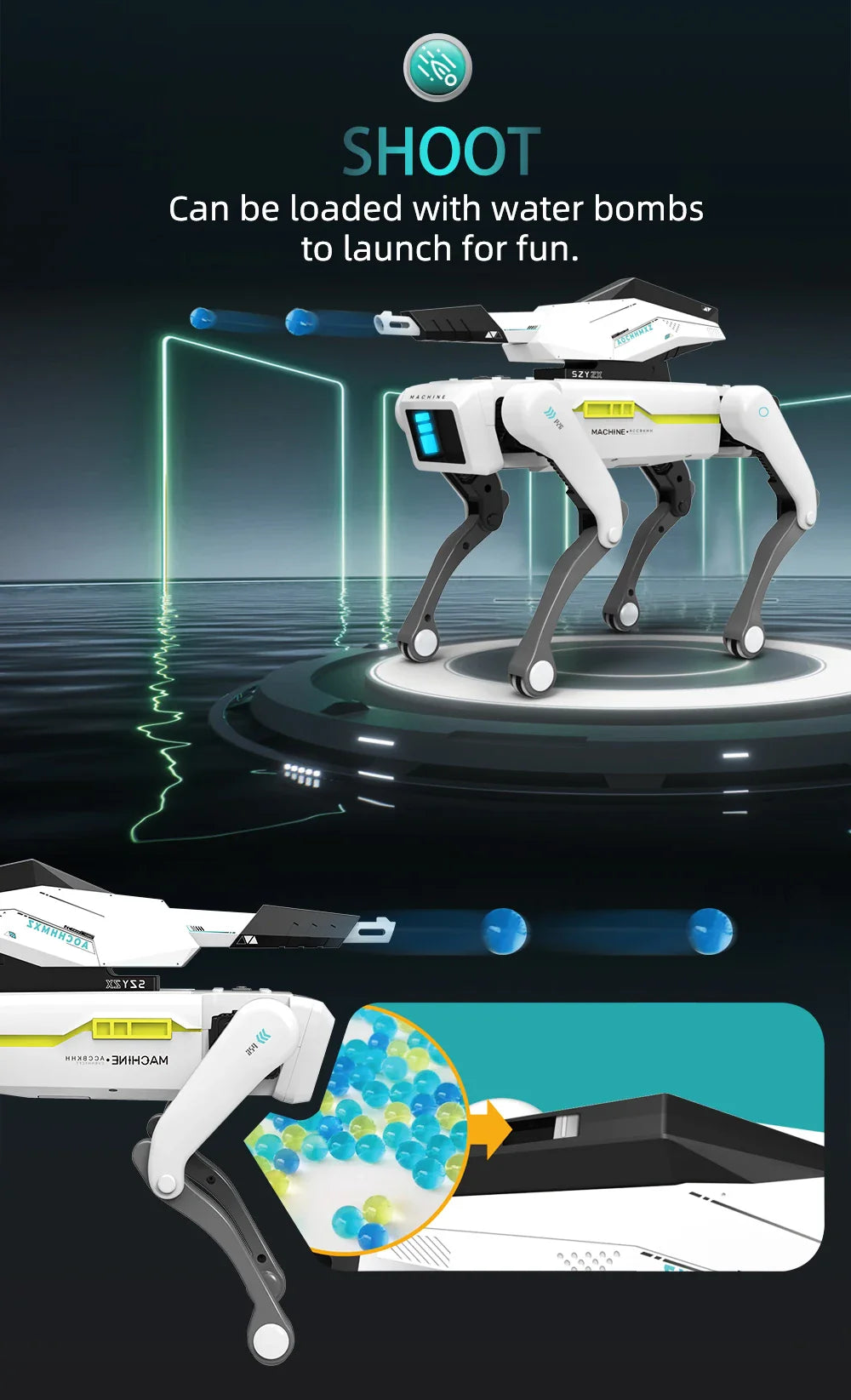Teeggi électrique RC Robot Intelligent chien avec pince multifonction RC mécanique chien jouet éducatif bionique Robot Intelligent jouet cadeau