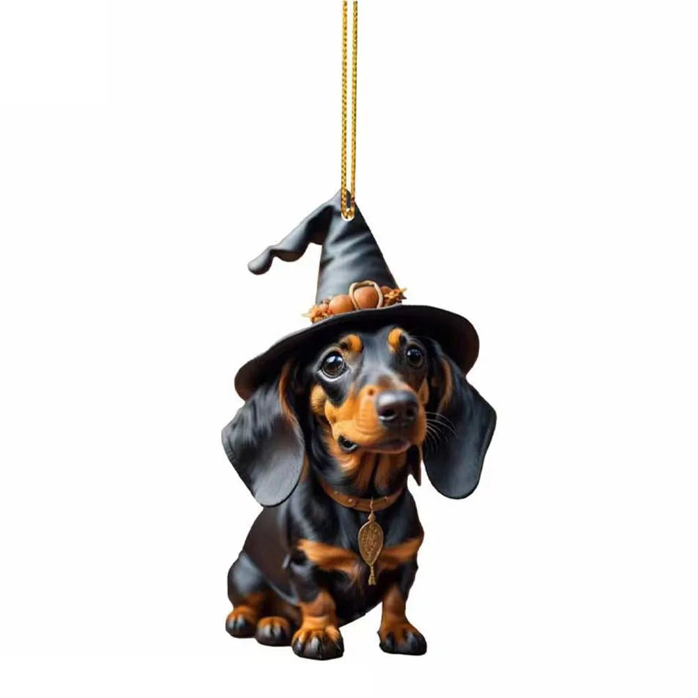 Cute Dog Car Hanging Home Tree Pendant Halloween Christmas Tree Pendant Home Decoration Window Car Ornament Backpack Ornament