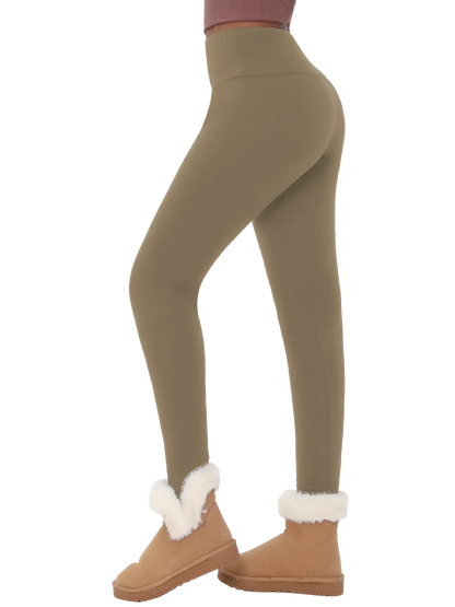 Leggings taille haute doublés en polaire thermique pour femme. Collants chauds et épais pour l'entraînement, pantalons de yoga doux, hiver