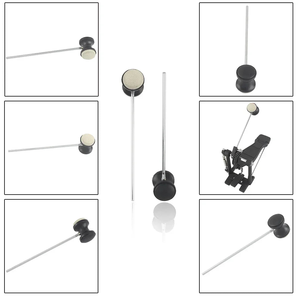 M MBAT – marteau de batteur à pédale de tambour, remplacement pour Kit de batterie, accessoire, arbre en acier inoxydable, tête de batteur à pédale en feutre