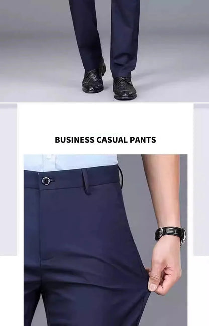 TRAF Autumn And Winter Thick Men's Fashion Comfortable Casual Long Pants Four-Sided Elastic Pants Loose Straight Leg Suit Pants