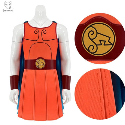 Anime Hercules Cosplay Costume Fancy Dress Up Adult Men Superhero Cloak Cape Uniform Halloween Carnival Stage Performese Clothes