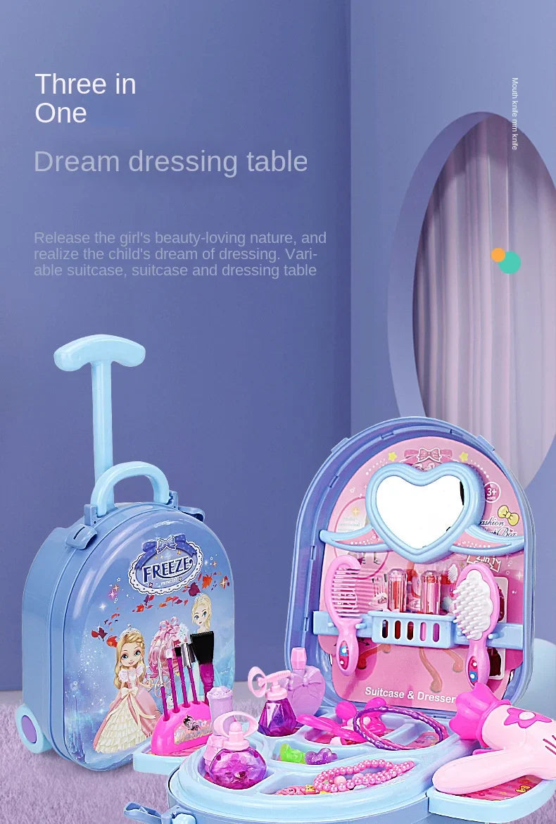 Maisonnette de jeu, Ensemble de coiffeuse pour enfants, Jouets pour filles de 6 à 10 ans, Trousse de maquillage pour fille, Jouet original pour enfants, Cadeau d'anniversaire