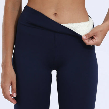 Velours hiver Leggins femmes couleur unie pantalon épais chaud velours taille haute couleur unie extérieur décontracté classique Leggings