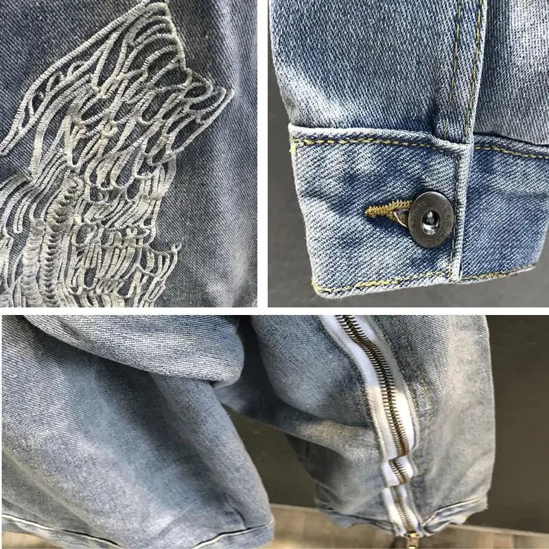 Manteau de cowboy pour hommes, vestes en jean amples et déchirées pour hommes, vêtements d'automne en tissu, livraison rapide, nouveau produit élégant à prix abordable