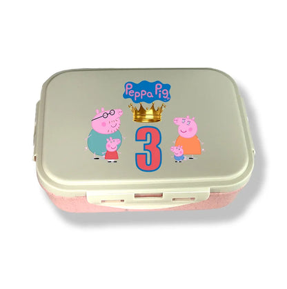 Peppa Pig  Lunch Box  Food Storage Containers Kids School Picnic Lunchbox Office Dinner Case Birthday Christmas Gift