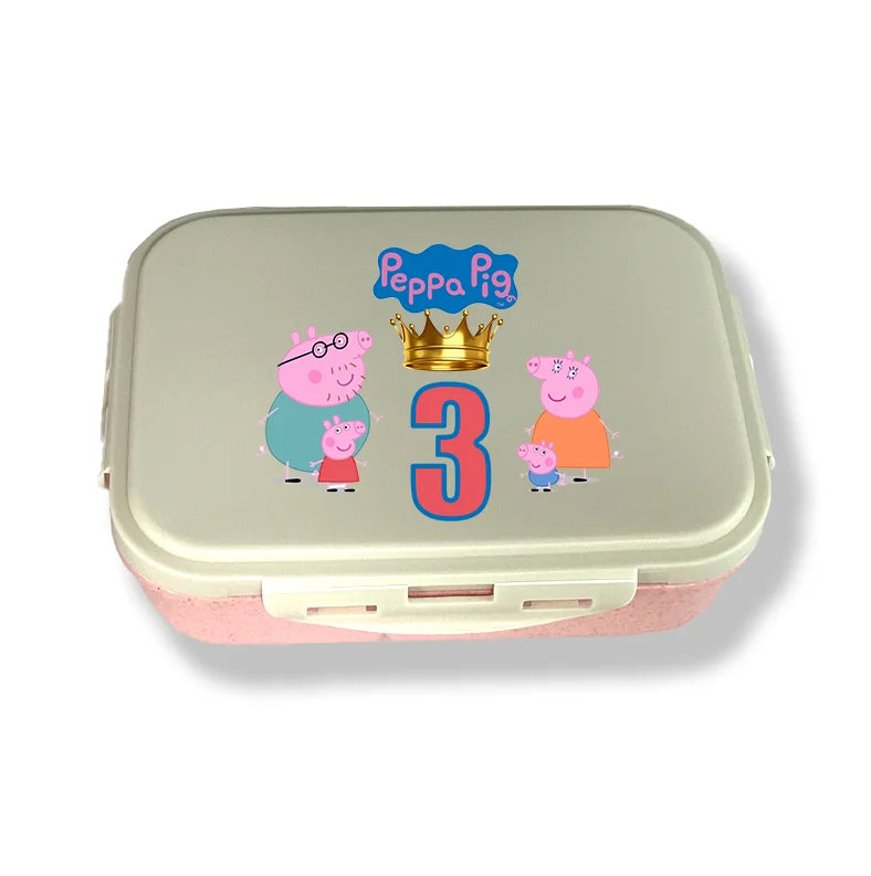 Peppa Pig  Lunch Box  Food Storage Containers Kids School Picnic Lunchbox Office Dinner Case Birthday Christmas Gift