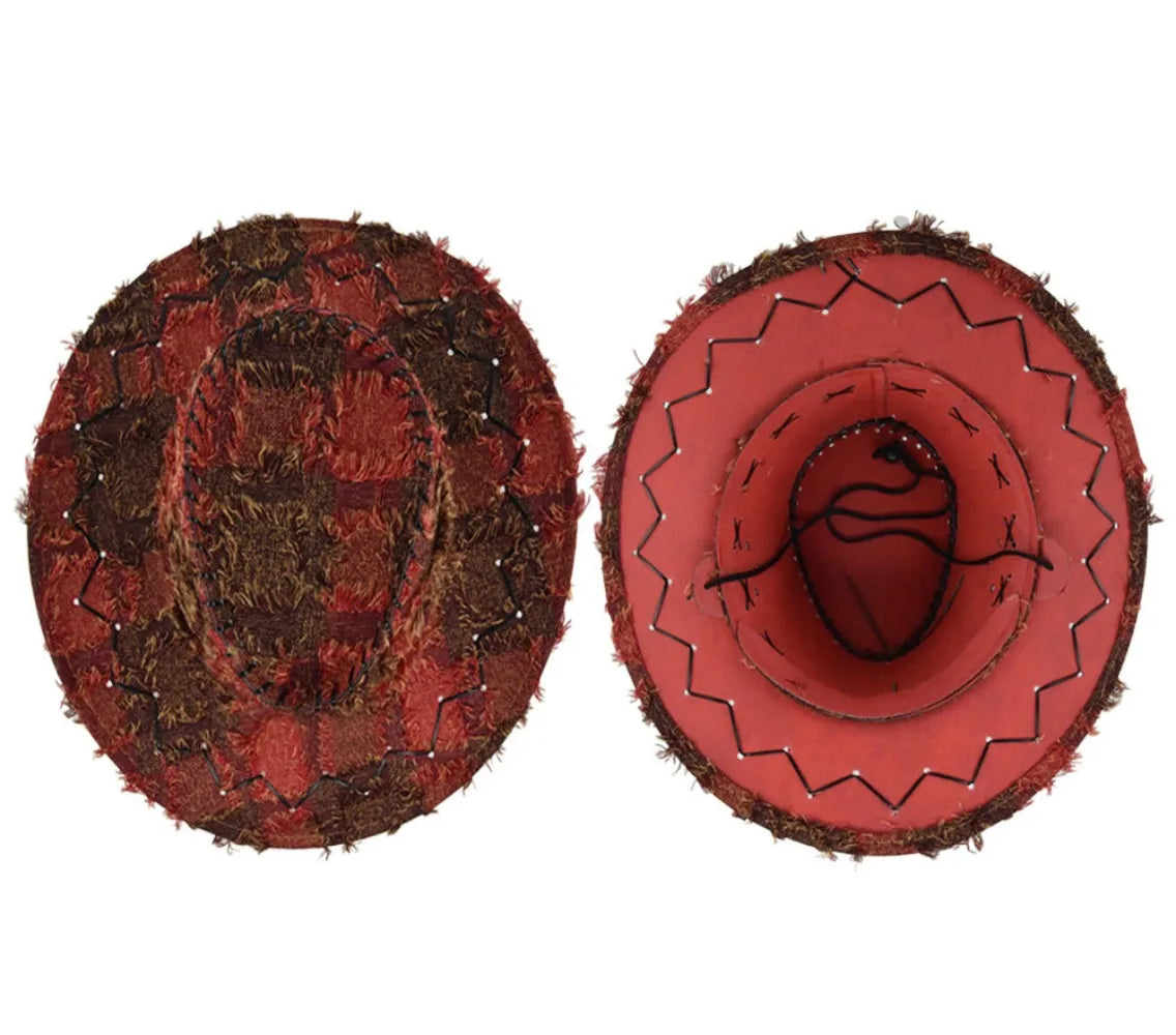 Chapeaux de Cowboy occidentaux rétro SHERIFF, sangle de menton réglable, Protection solaire, voyage, Vintage, plein air, tendance, Streetwear