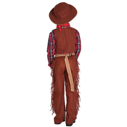 Western Cowboy Drama Performance Costume Kids Masquerade Cowboy Costumes For Boys Carnival Purim Parade Stage Play Party Dress