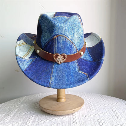 Ethnic Style Cowboy Hat Fashion Chic Unisex Solid Color Jazz Hat With Bull Shaped Decor Western Cowboy Hats