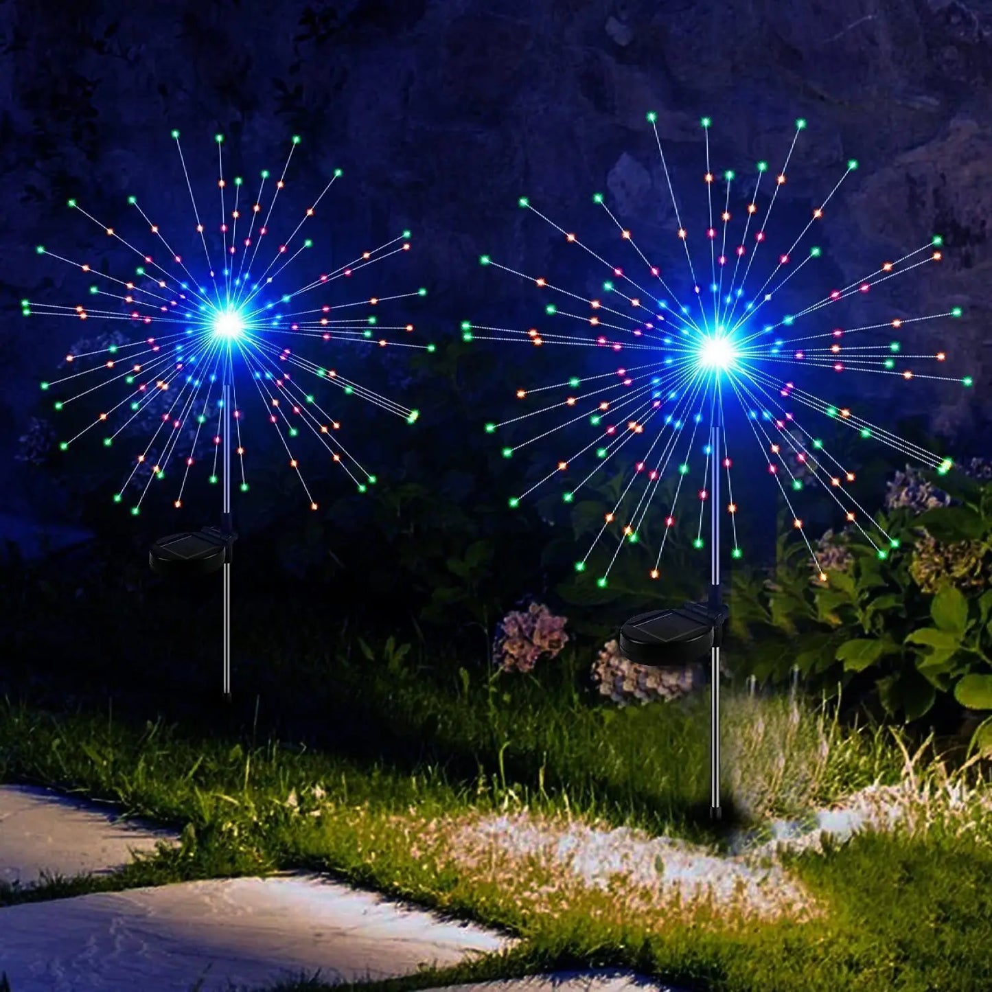 LED Solar Fireworks Lights Garden Decoration Fairy Lights Waterproof Outdoor Dandelion Lawn Lamp for Garden Landscape Lawn Decor